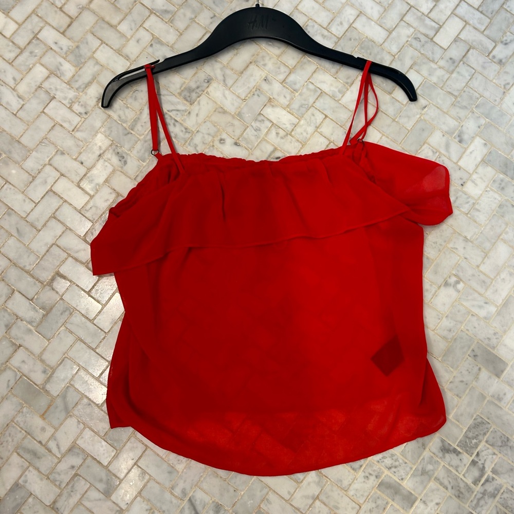 Sheer red top